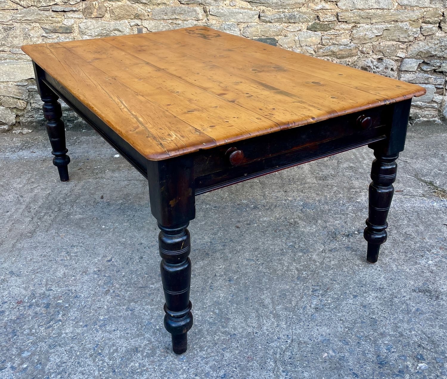 Large Victorian Pine Farmhouse Table