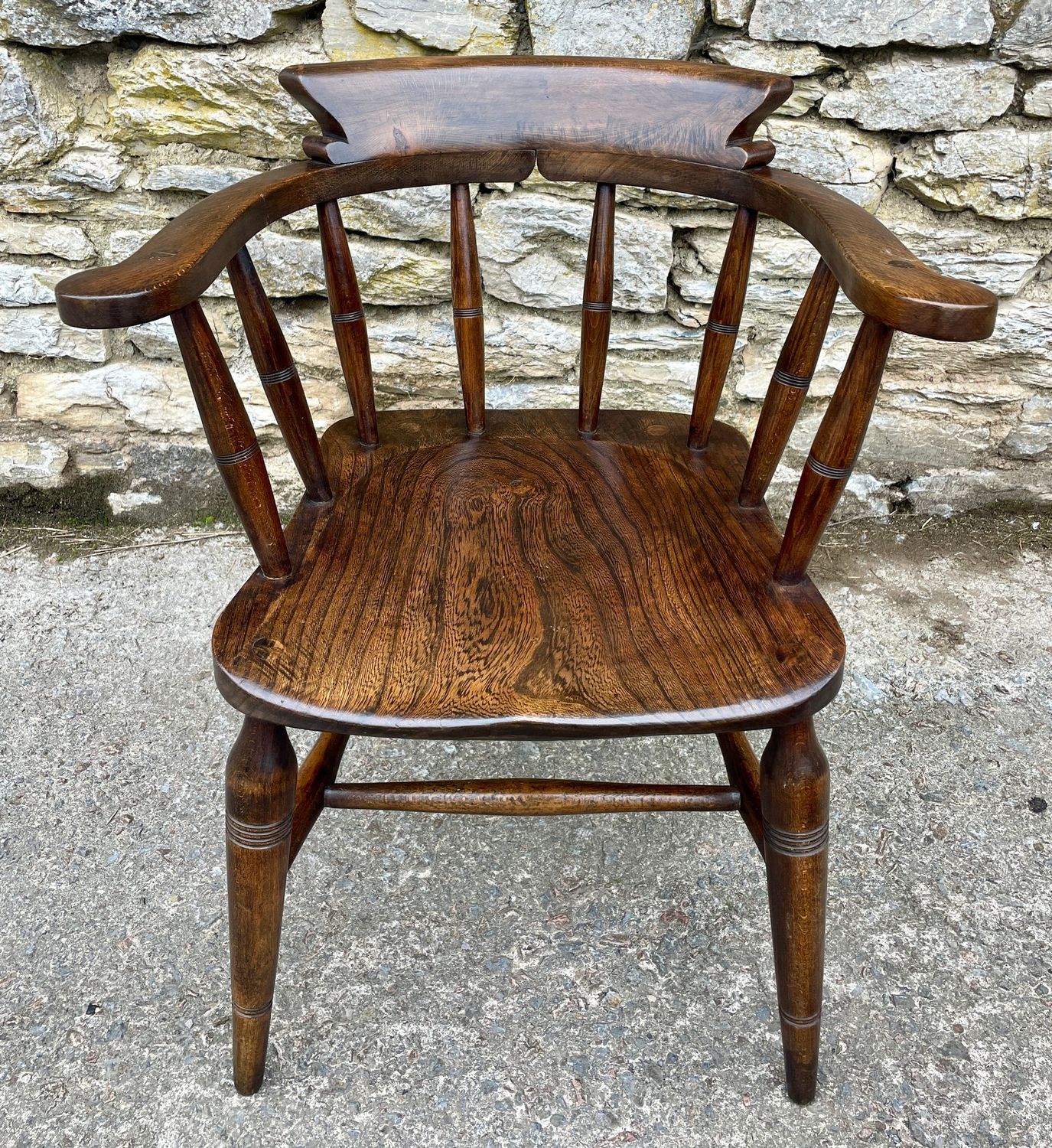 Antique Elm Captains Chair