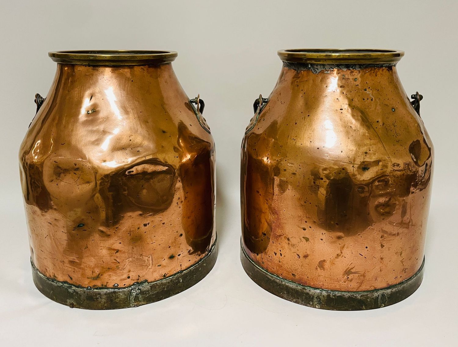 Pair of Victorian Copper Milk Pails