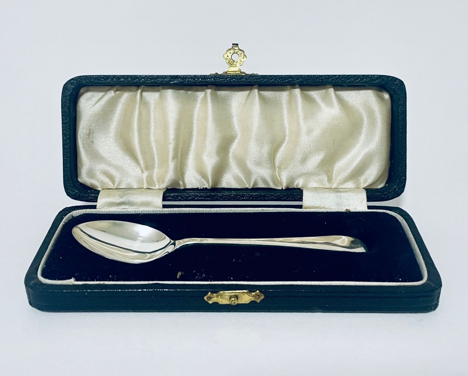 Antique Silver Christening Spoon in Box