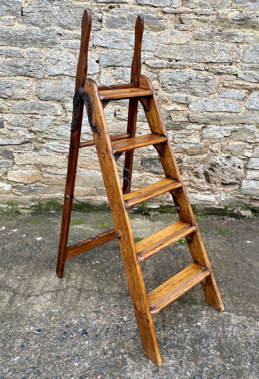 Edwardian Pine Simplex Step Ladder