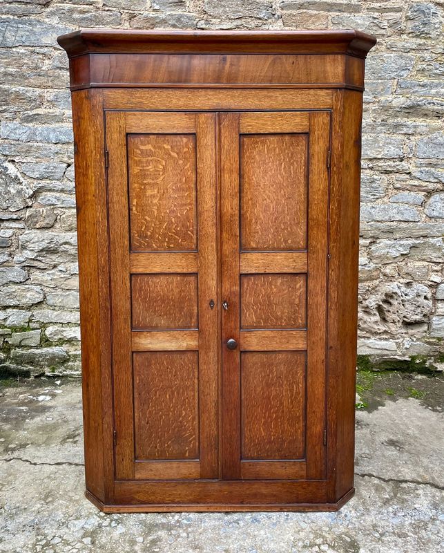 Georgian Oak Floor Standing Corner Cupboard