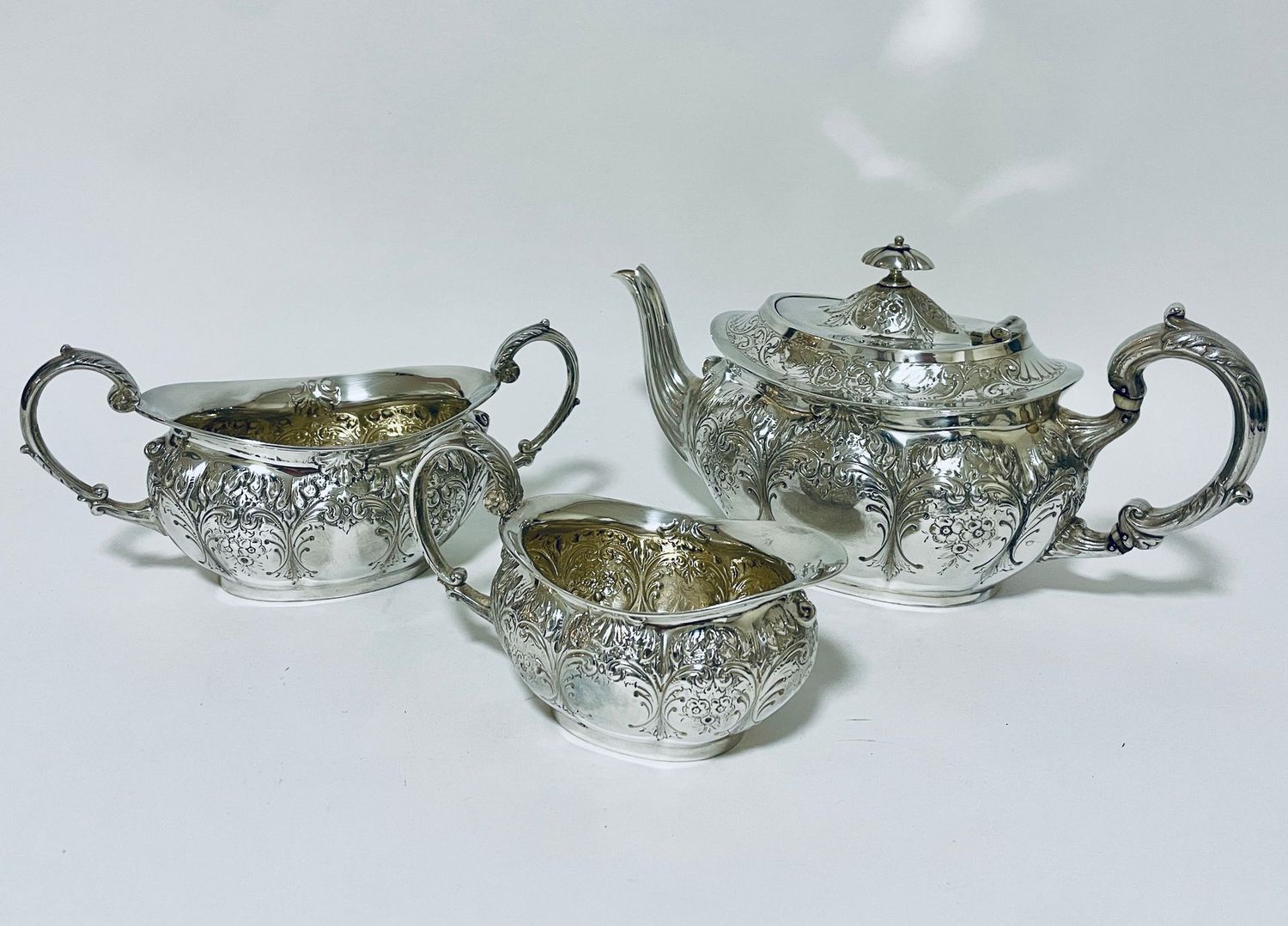 Antique 3 Piece Silver Tea Service