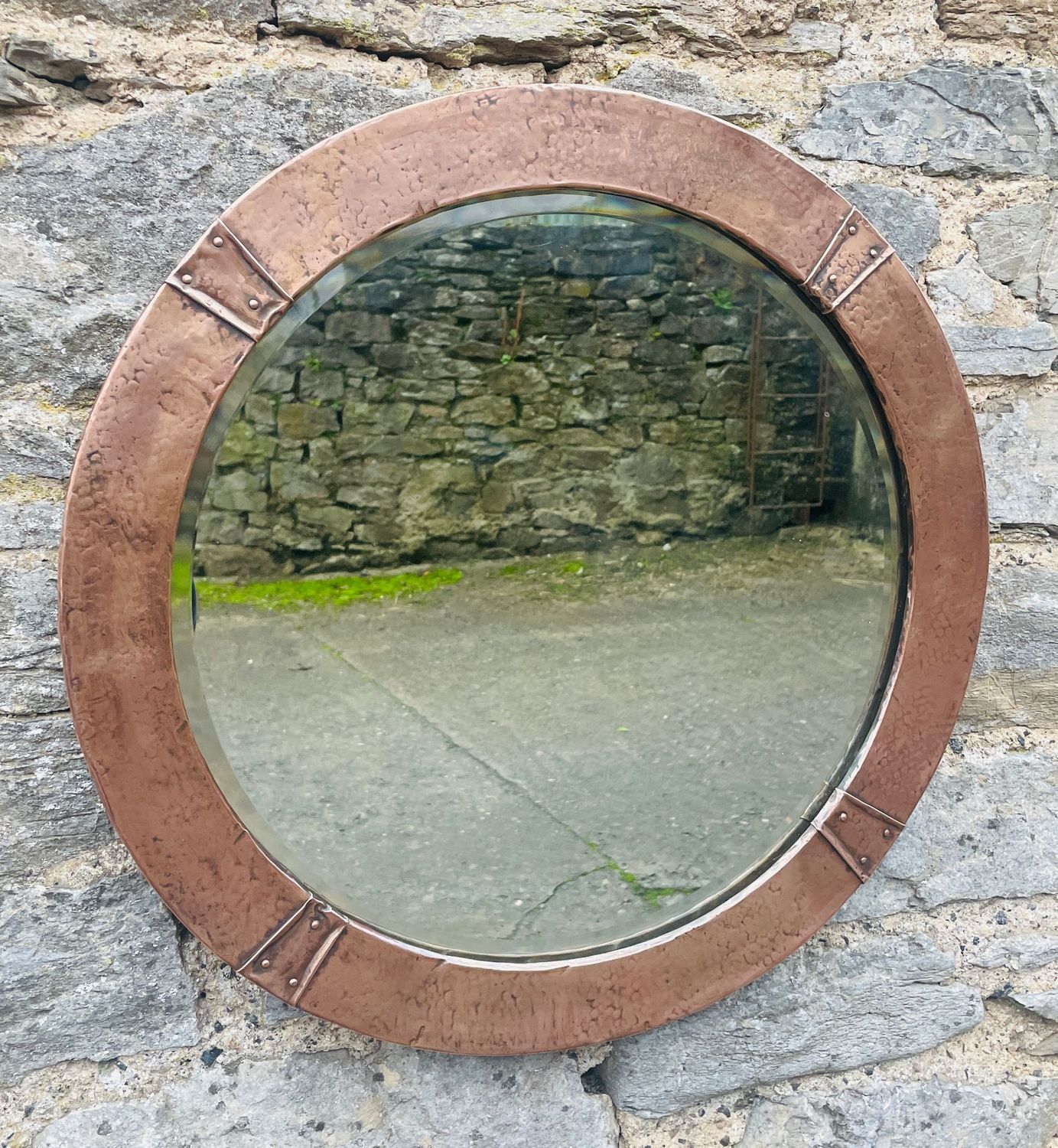Arts and Crafts Copper Mirror