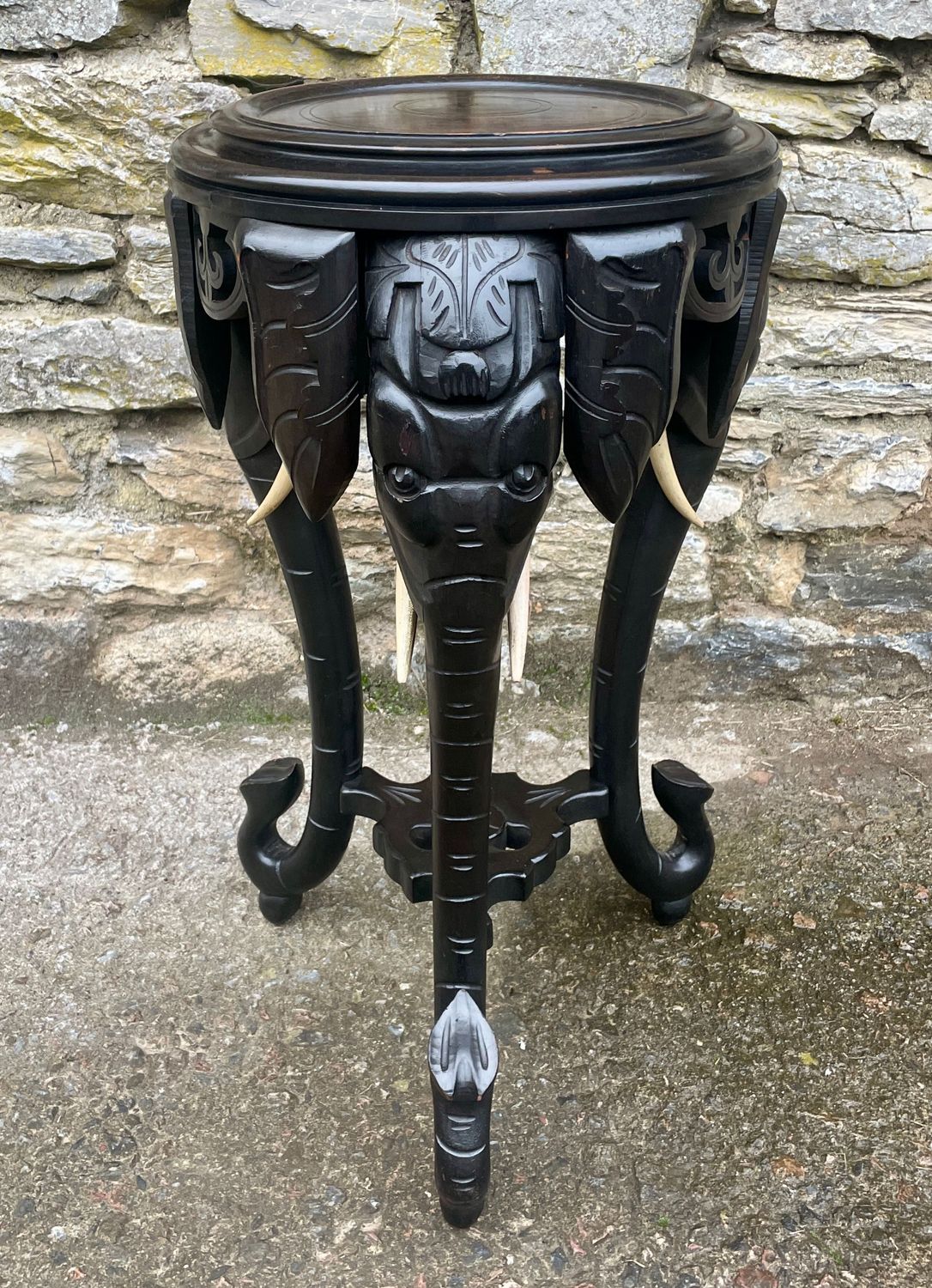 Anglo-Indian Ebonised Elephant Table