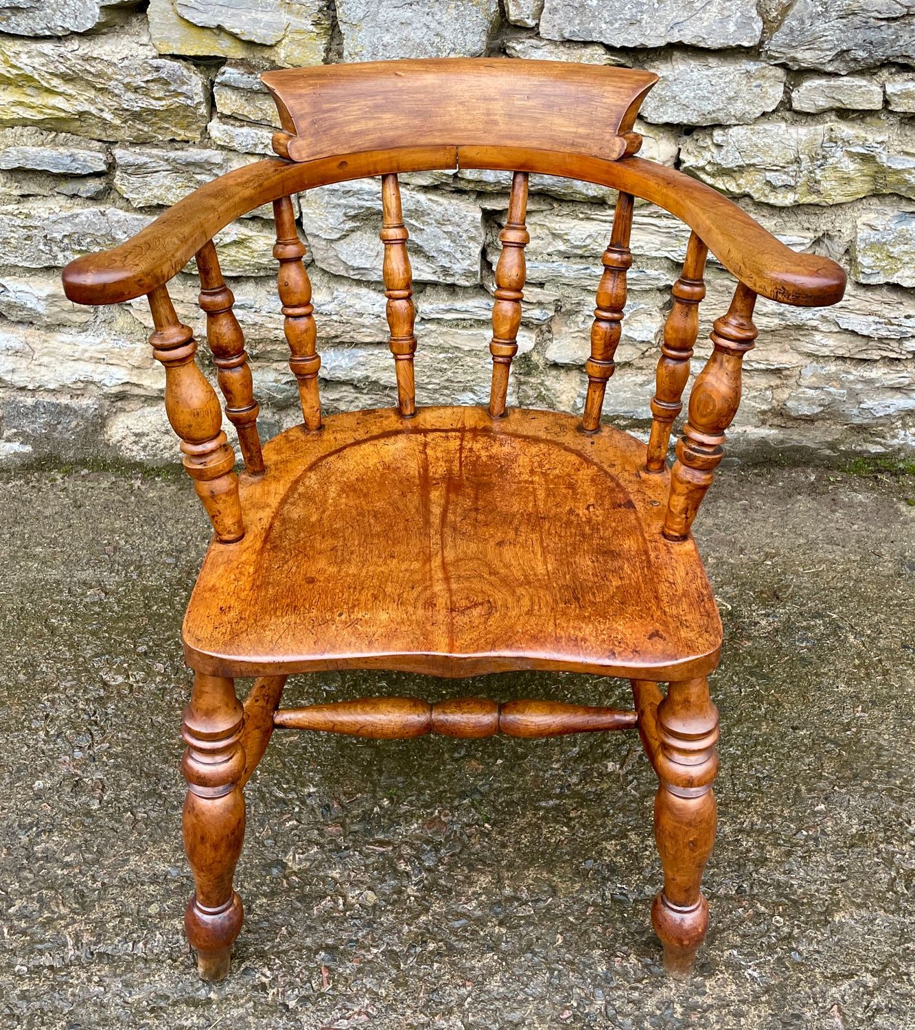 Antique Elm Captains Chair