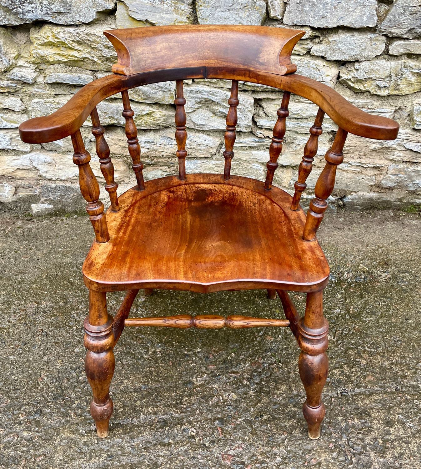 Antique Elm Captains Chair