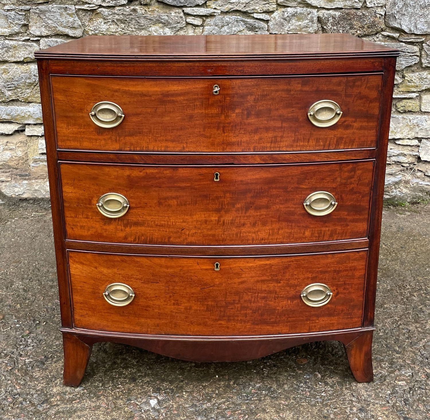 ​Small Georgian Mahogany Bow Front Chest of Drawers