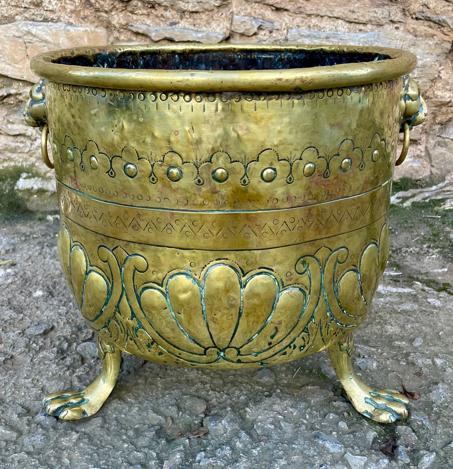 Antique Brass Log Bin