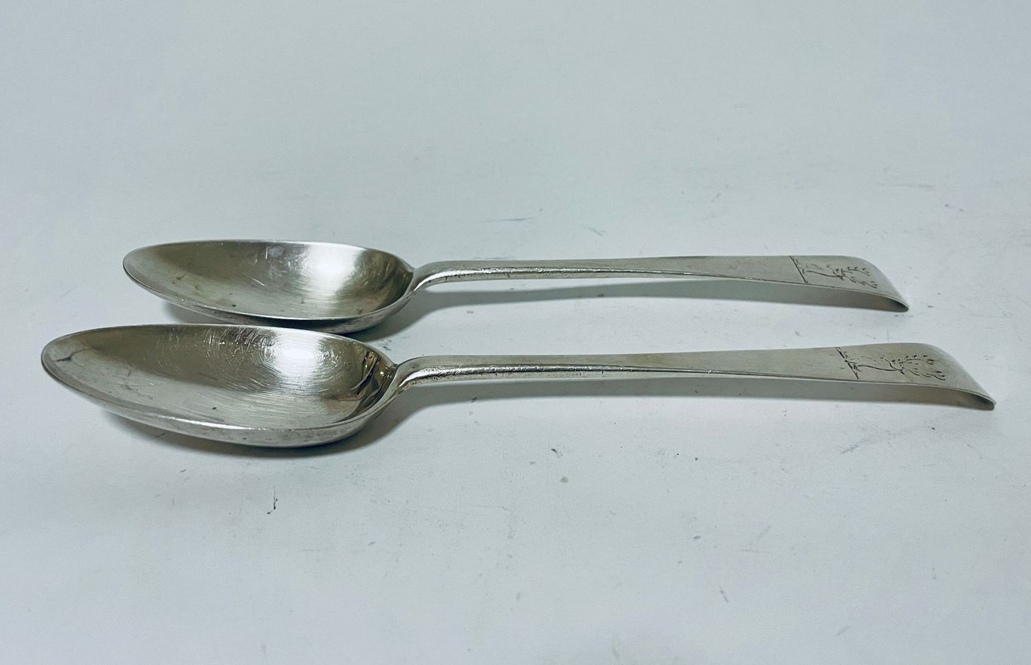 Pair of 18th Century Irish Silver Serving Spoons