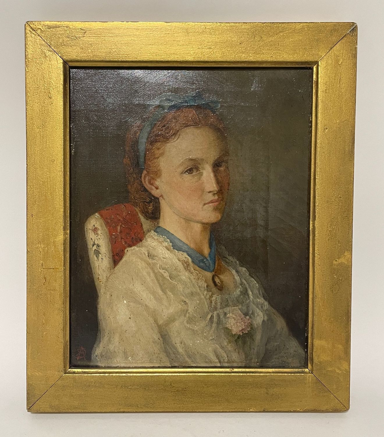 Oil on Canvas Portrait of a Young Girl