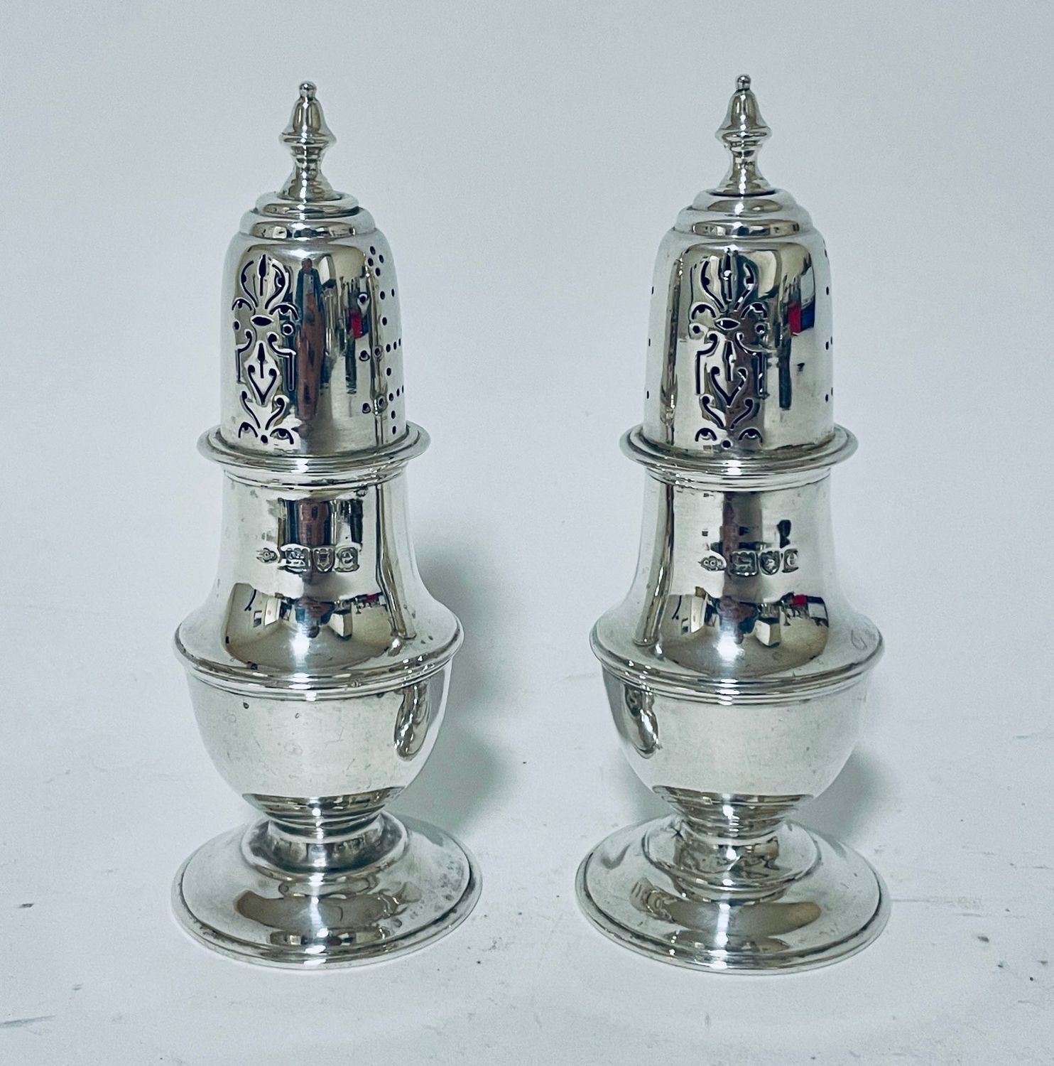 Pair of Victorian Silver Pepperettes