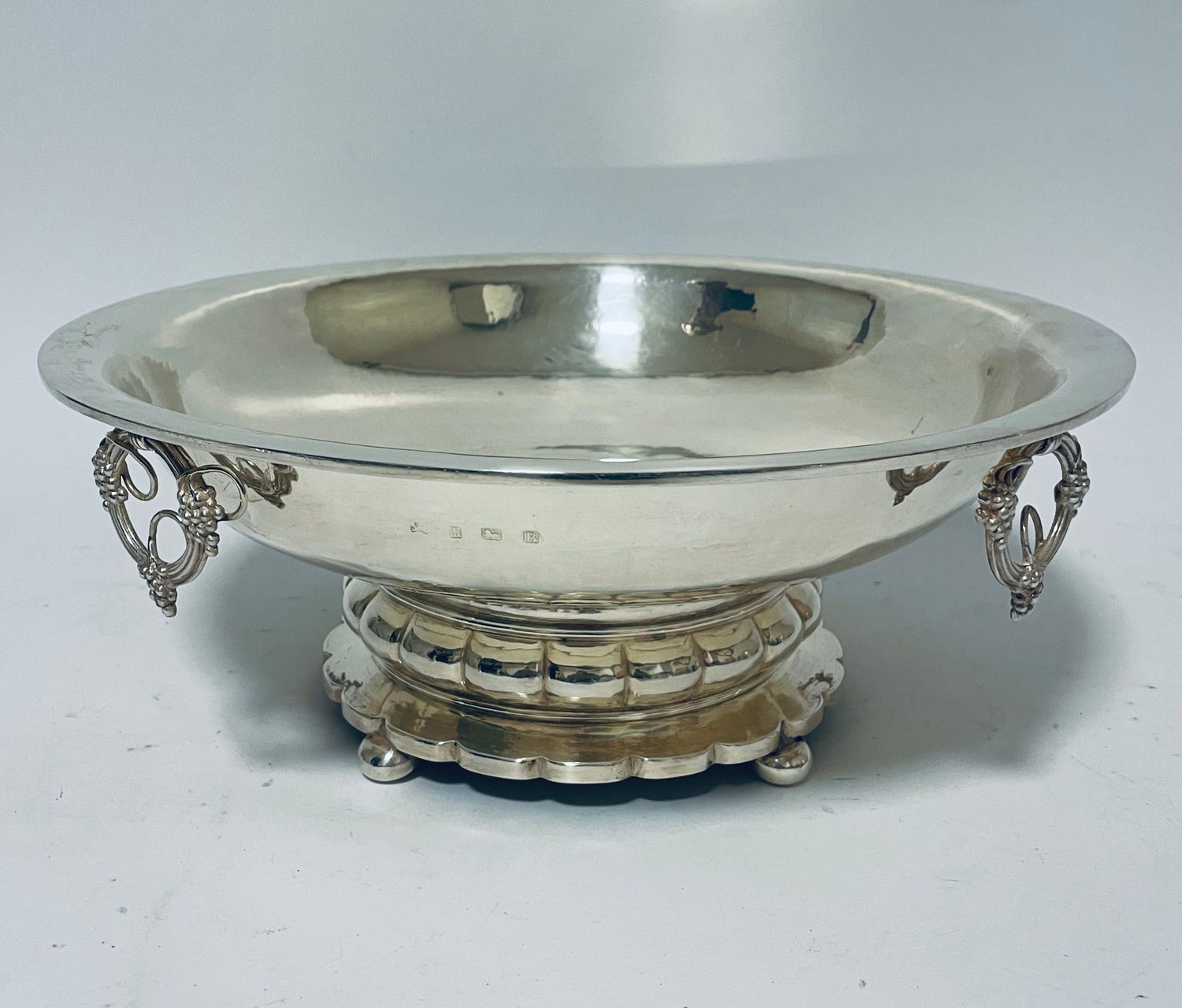 Large Antique Silver Fruit Bowl