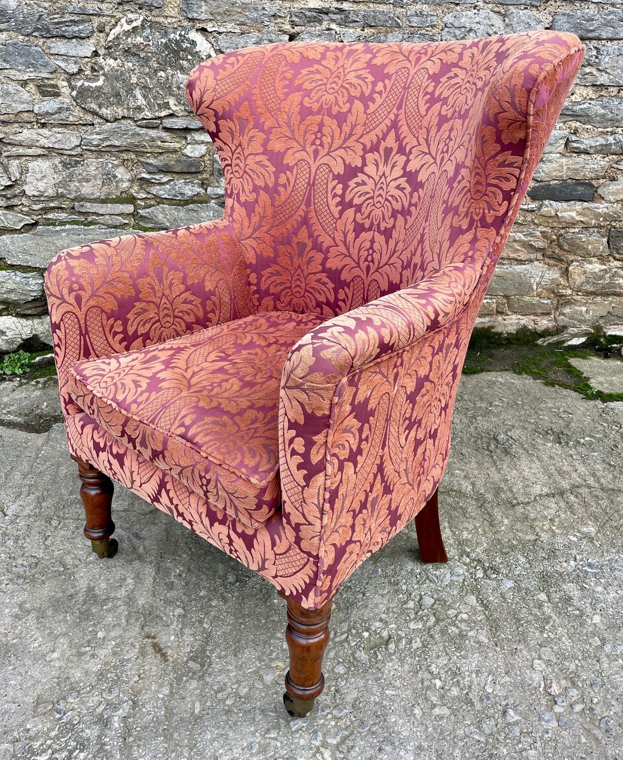 Victorian Mahogany Framed Wing Armchair