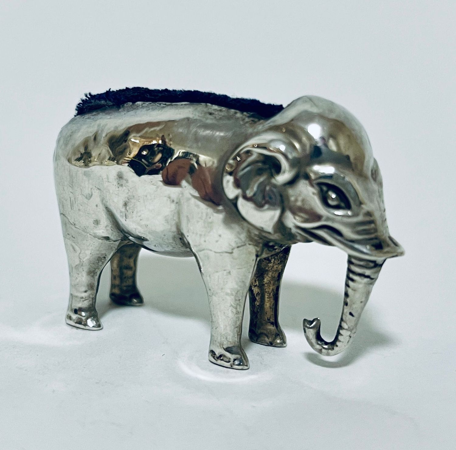 Antique Silver Elephant Pin Cushion