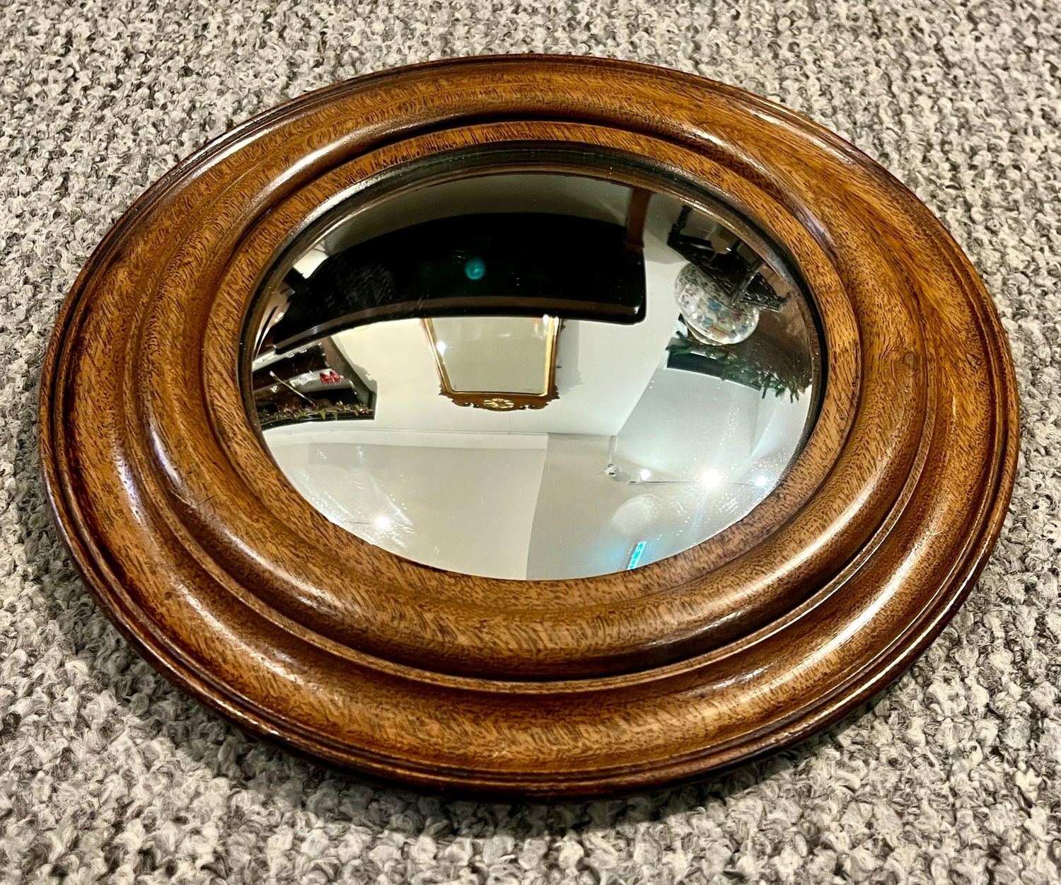 Antique Mahogany Convex Mirror
