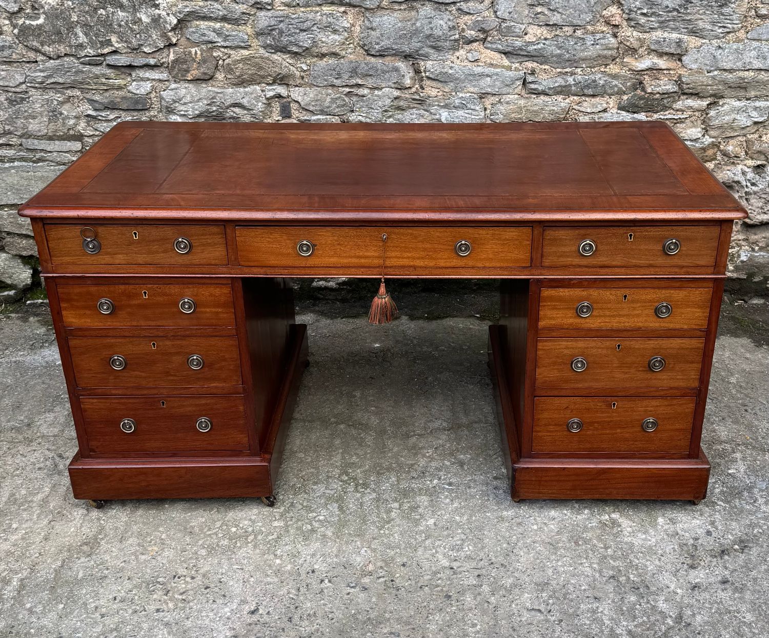 ​Large Victorian Mahogany Pedestal Desk