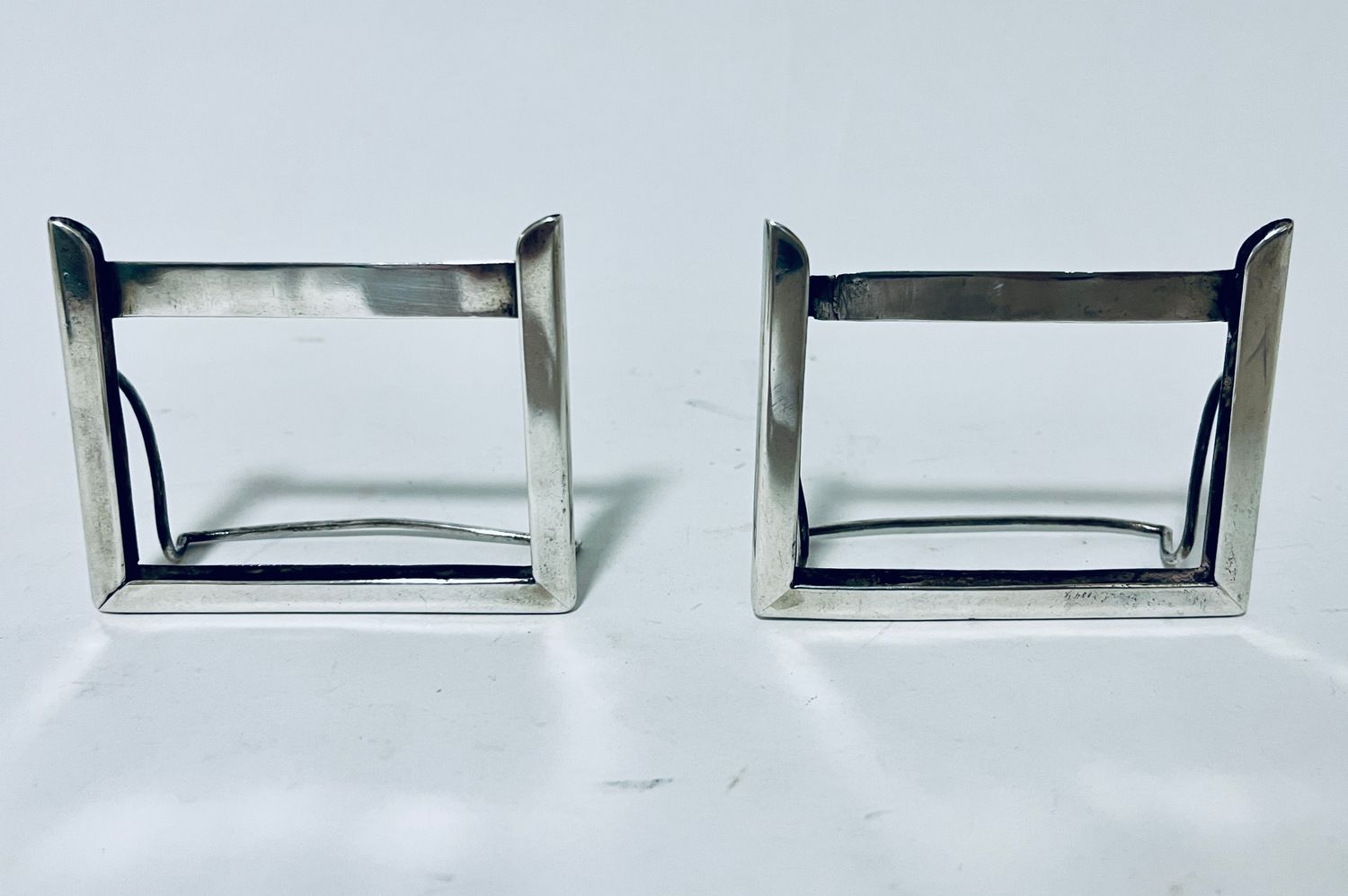 Pair of Silver Place Card Holders