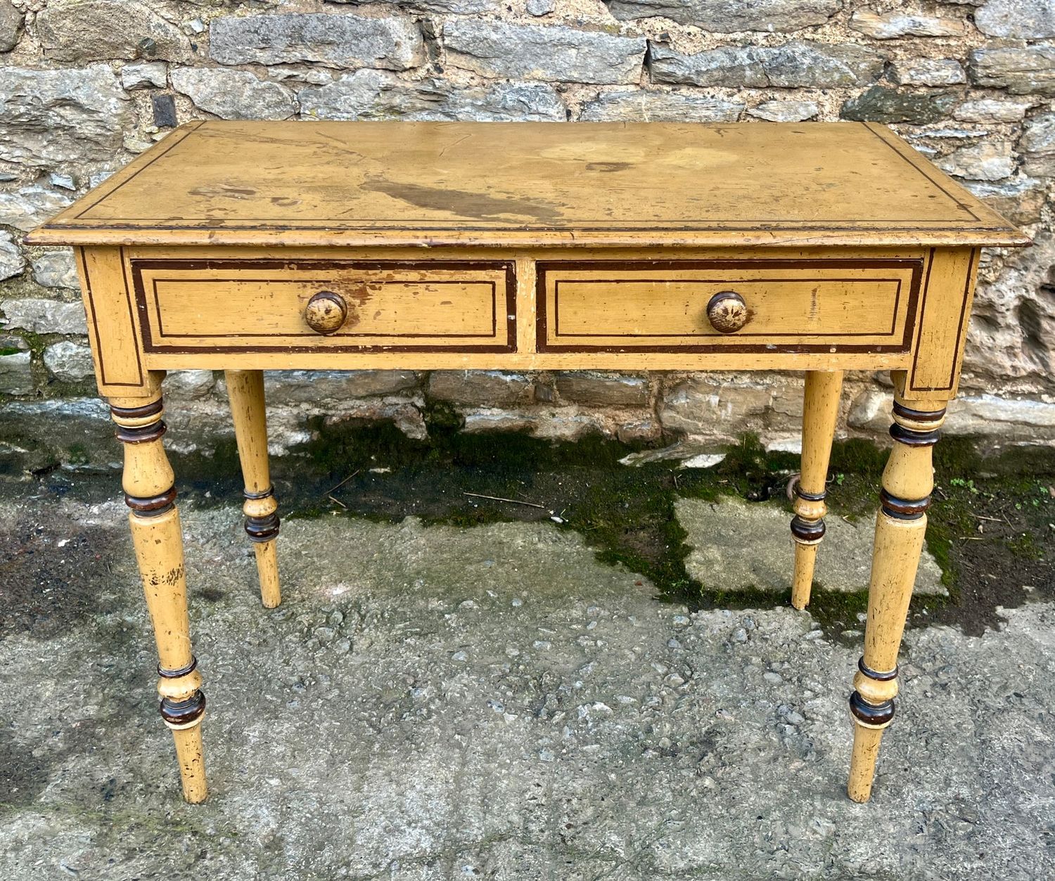 Victorian Pine Side Table in the Original Paint