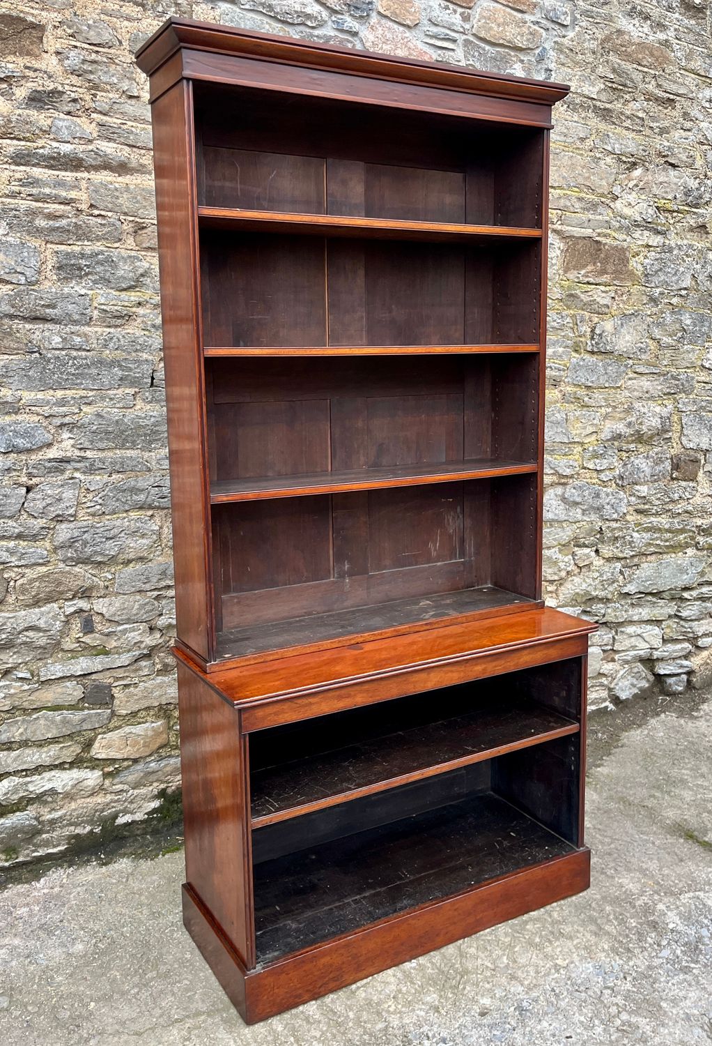 Large Victorian Mahogany Open Bookcase