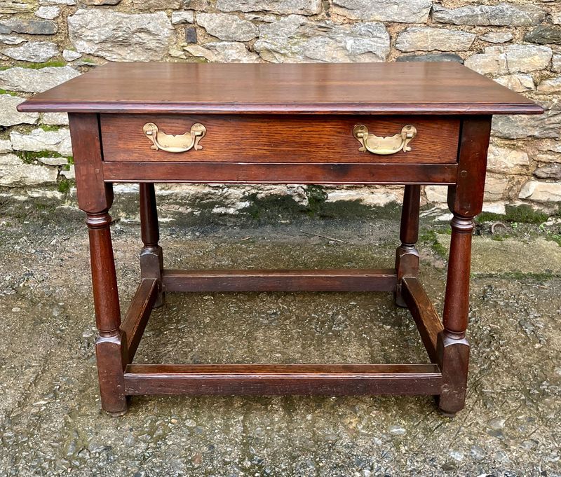 18th Century and Later Oak Side Table