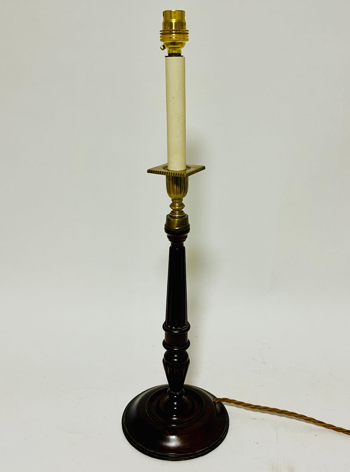 Antique Mahogany Candlestick Table Lamp