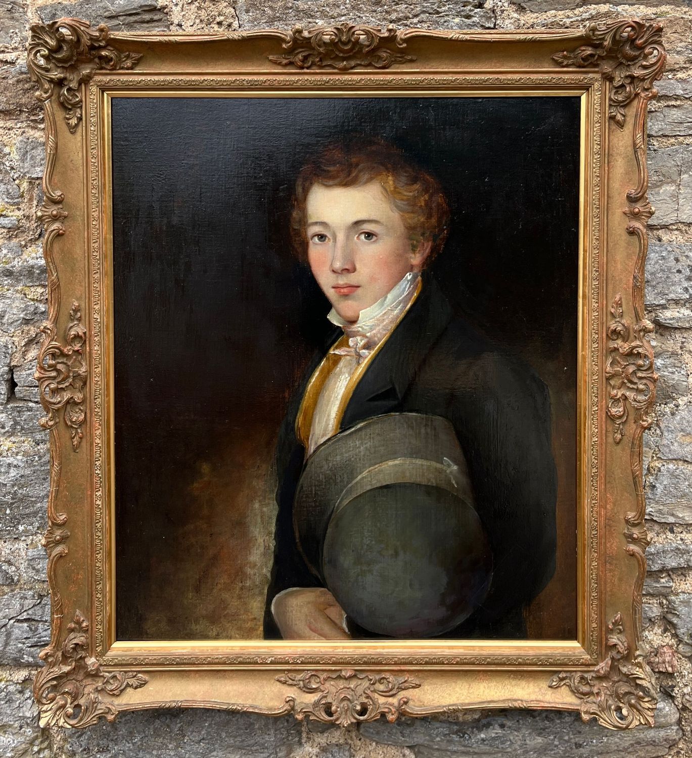 Georgian Oil on Canvas Portrait of a Young Man