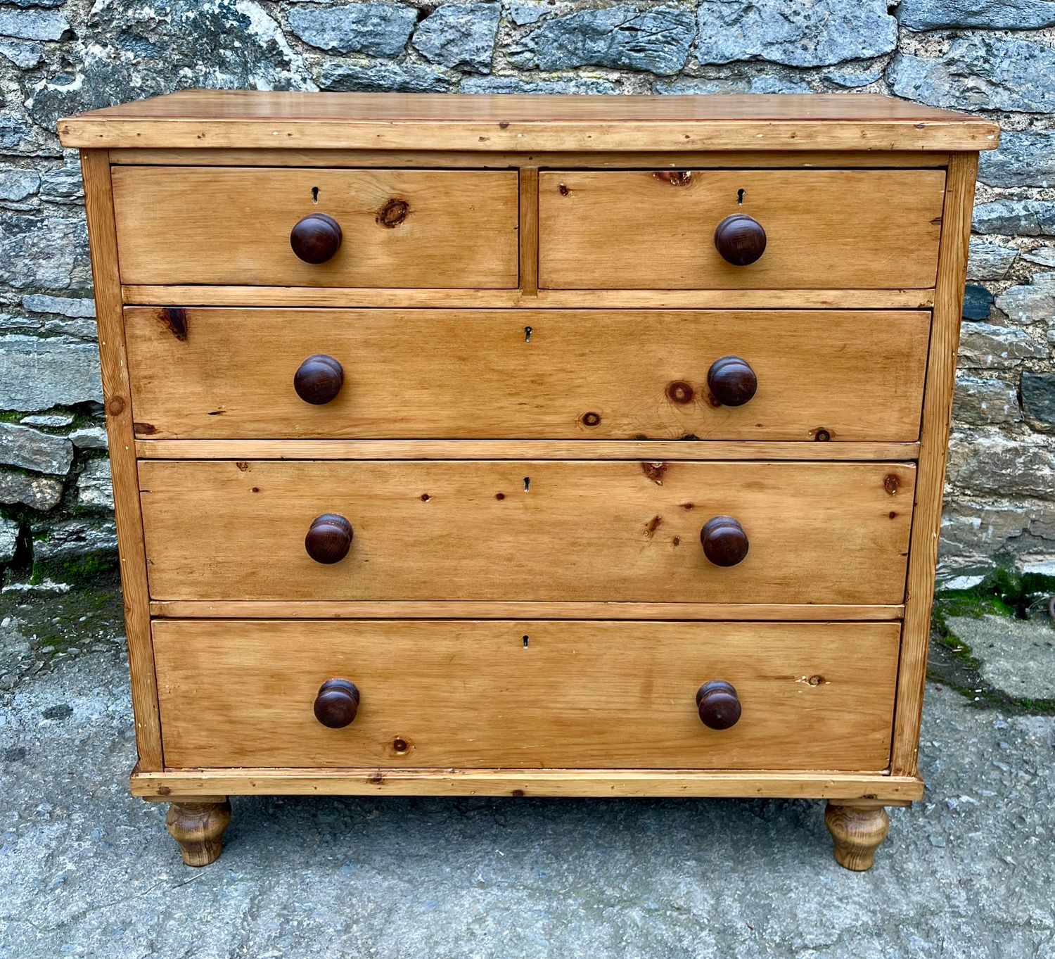 Antique Stripped Pine Chest of Drawers