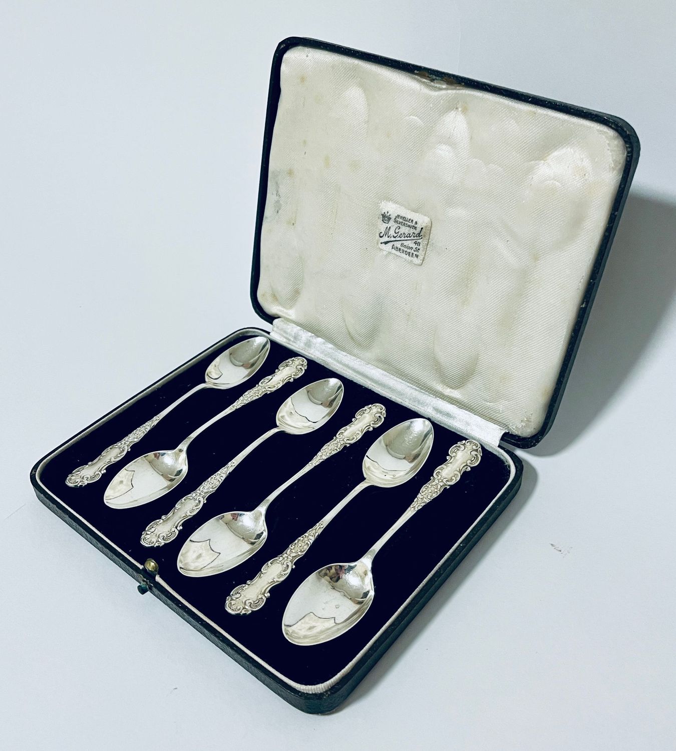 Set of Six Antique Silver Teaspoons