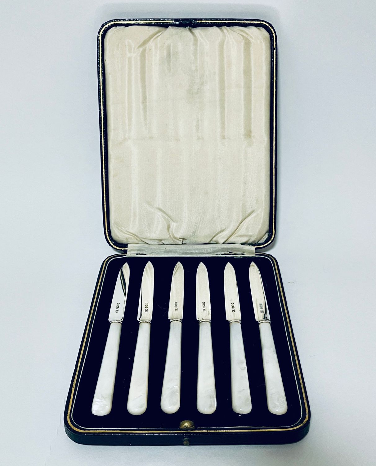 Set of 6 Silver and Mother of Pearl Knives