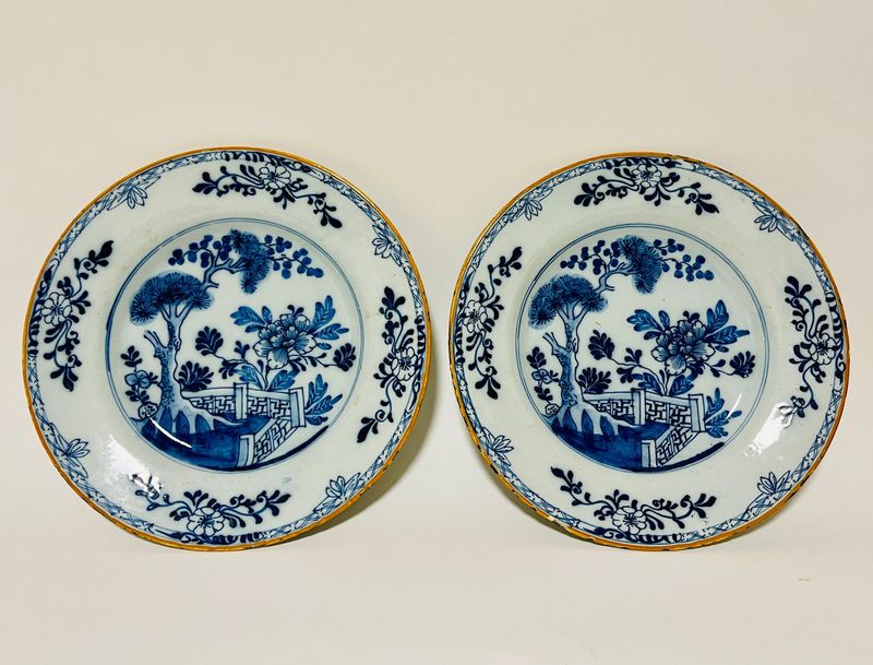 Pair of 18th Century Dutch Delft Plates