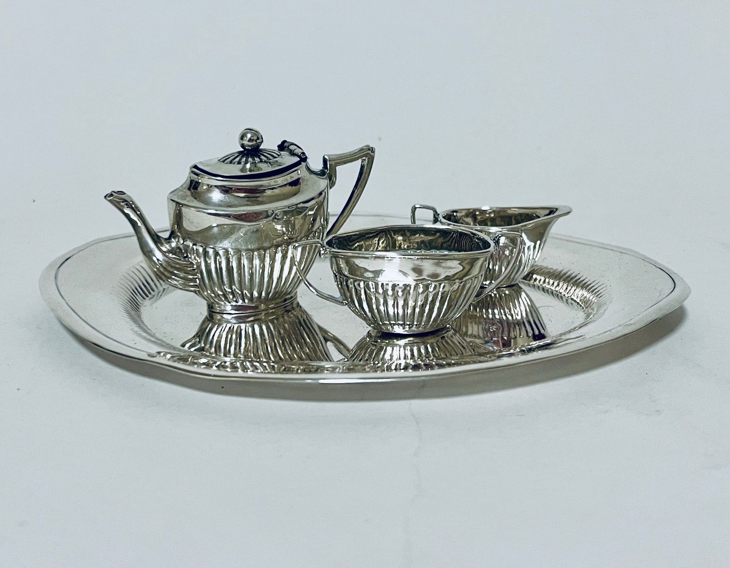 Edwardian Miniature Silver Tea Set