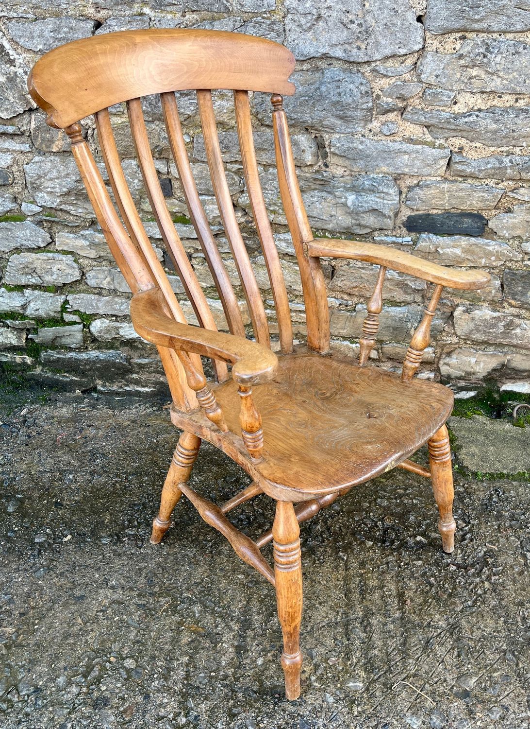 ​Antique Lathe Back Farmhouse Chair