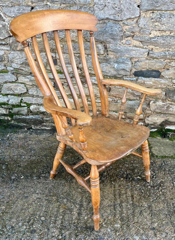 ​Antique Lathe Back Farmhouse Chair
