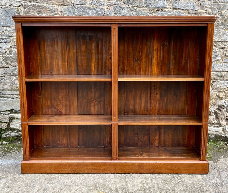 Large Edwardian Open Bookcase
