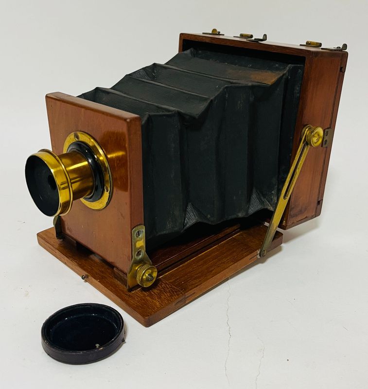 Antique Quarter Plate Mahogany Field Camera