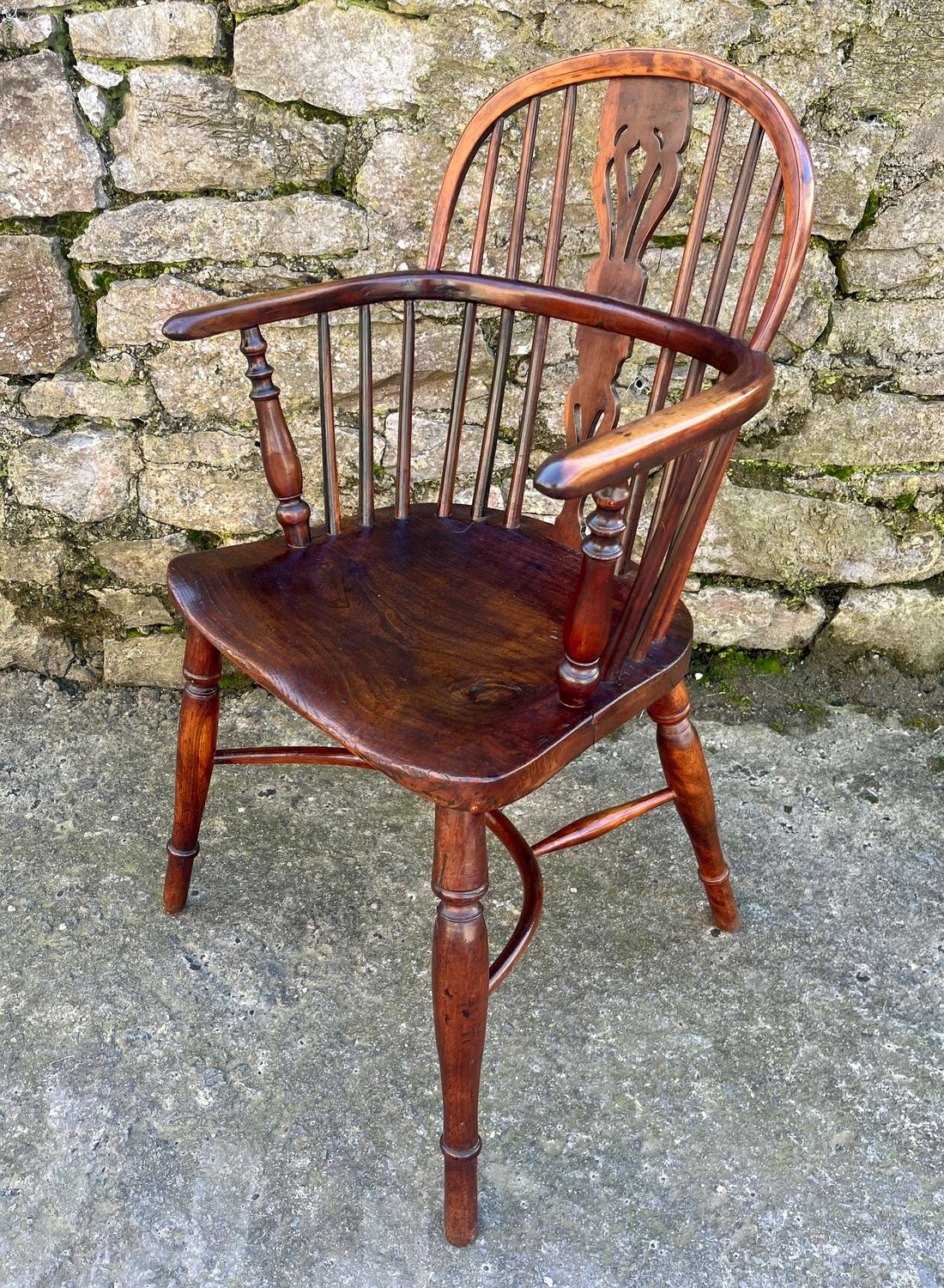 Antique Elm and Yew Wood Windsor Chair