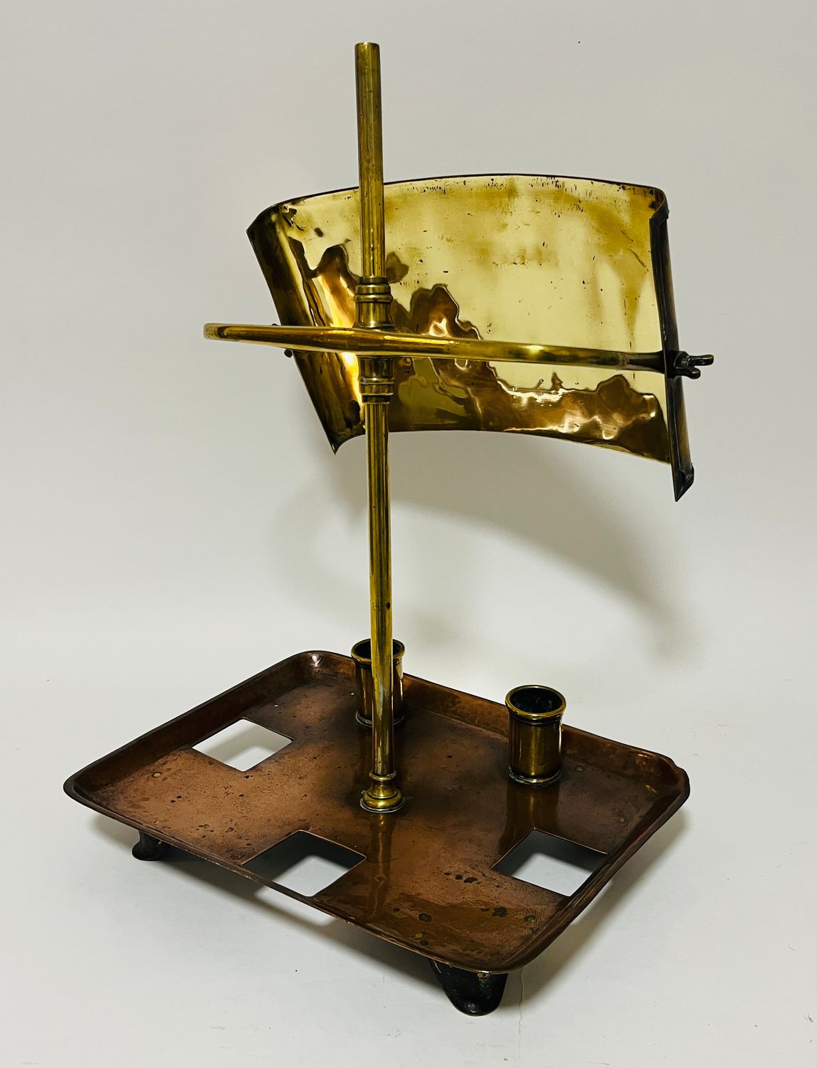Georgian Brass and Copper Candle Reading Lamp