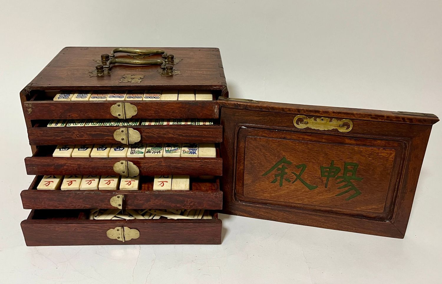 Antique Bone & Bamboo Mah-Jong Set