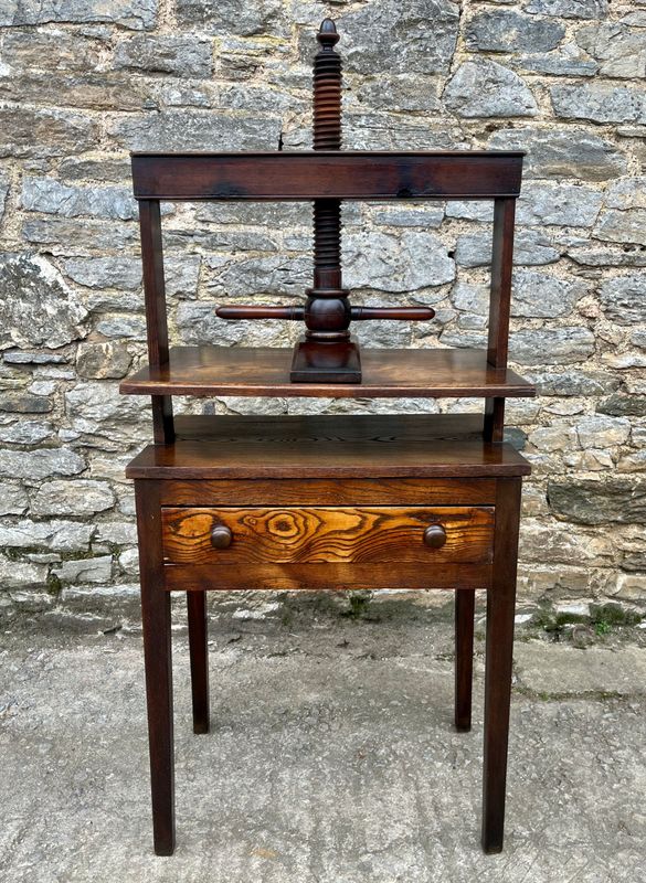 ​Antique Oak and Elm Book Press Table