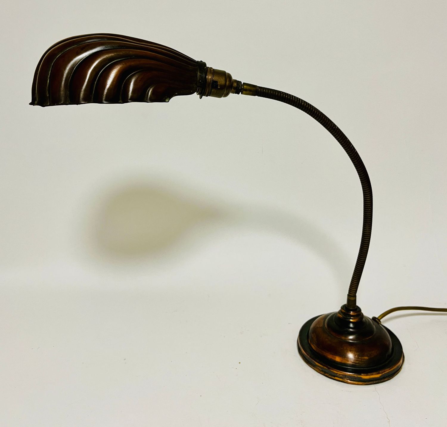 Antique Industrial Shell Desk Lamp