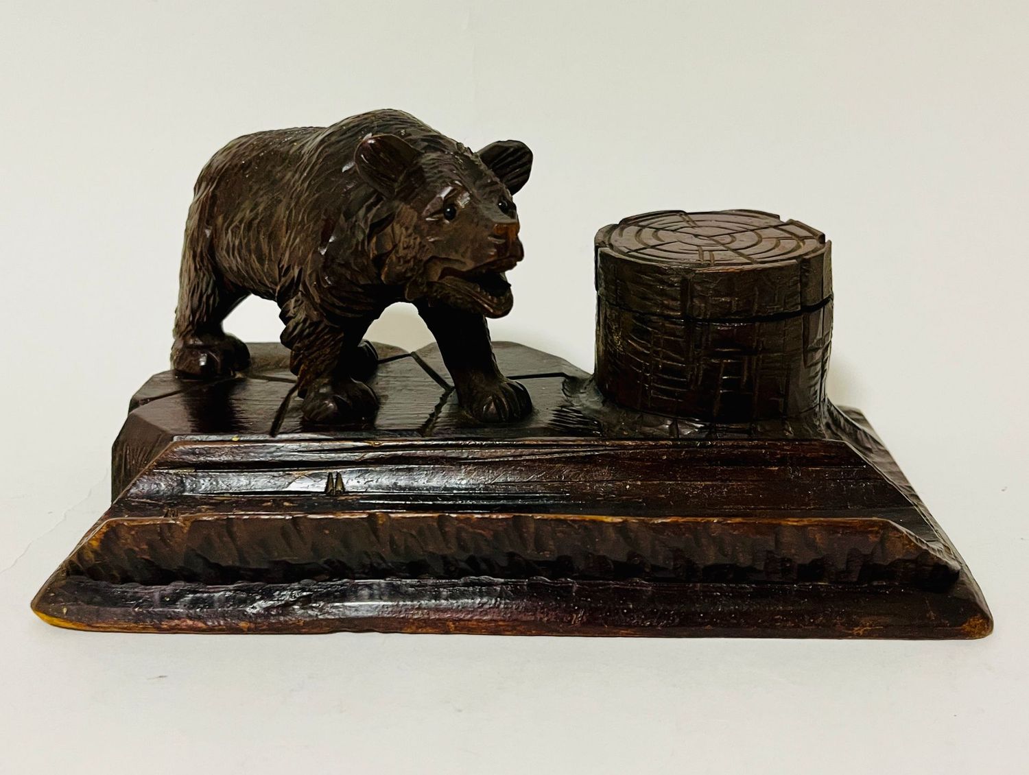 Antique Black Forest Bear Inkwell