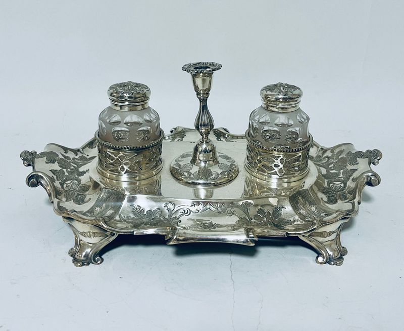 Victorian Silver Plated Desk Stand