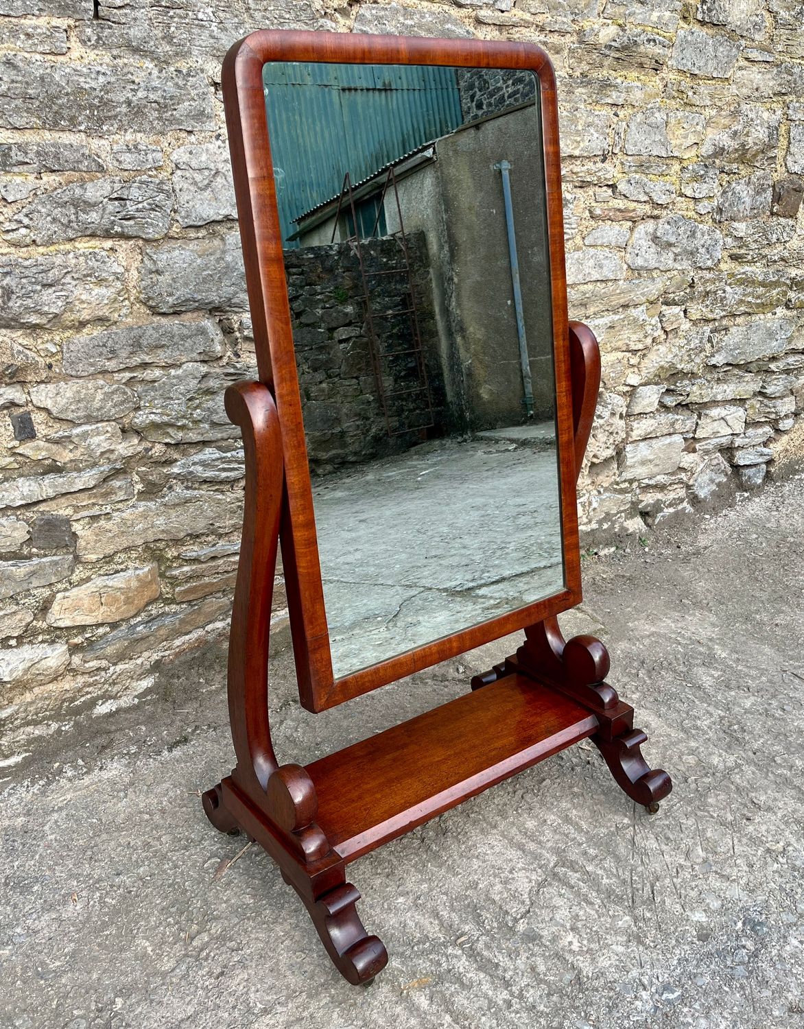 Victorian Mahogany Cheval Mirror