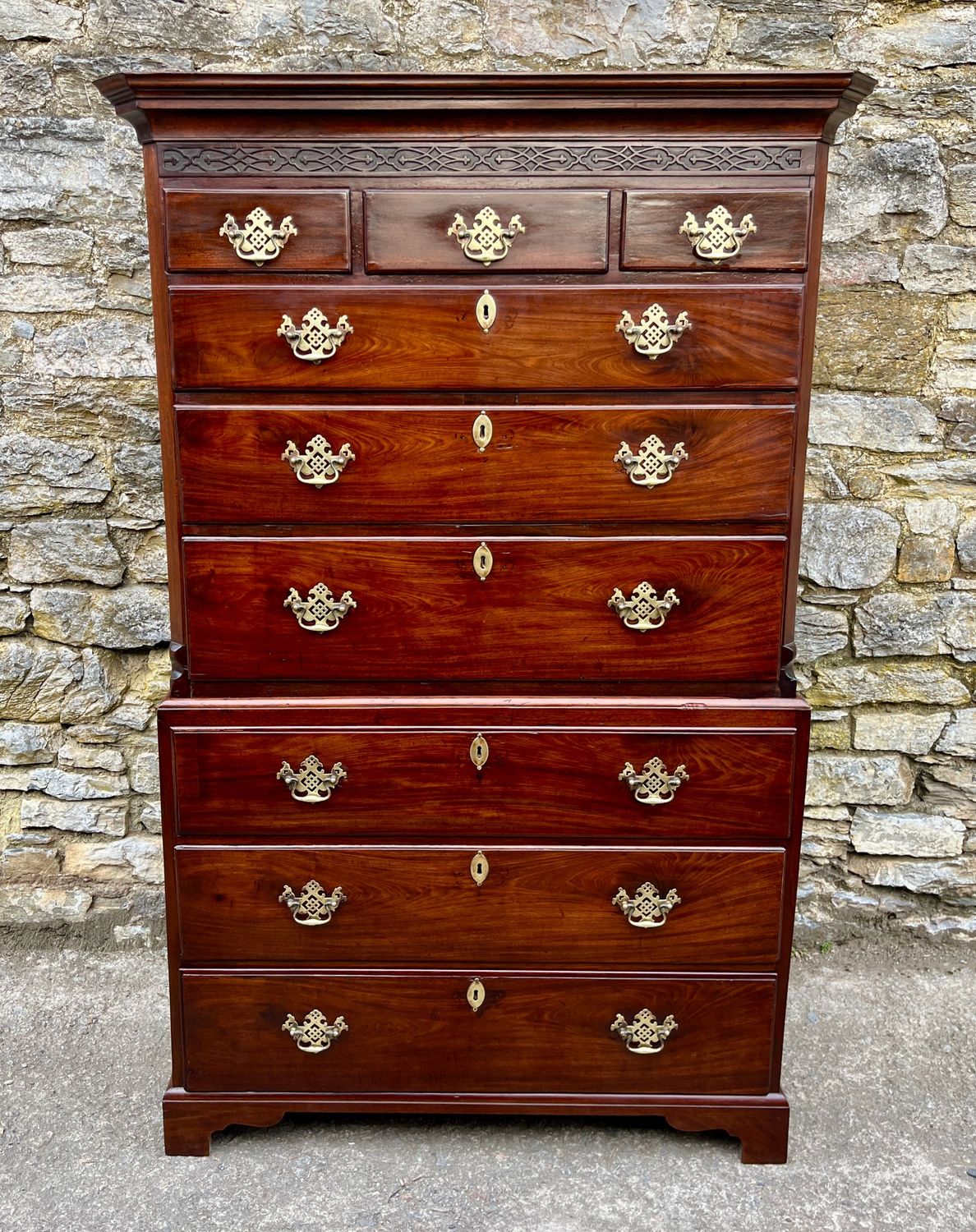 Small Georgian Mahogany Chest on Chest