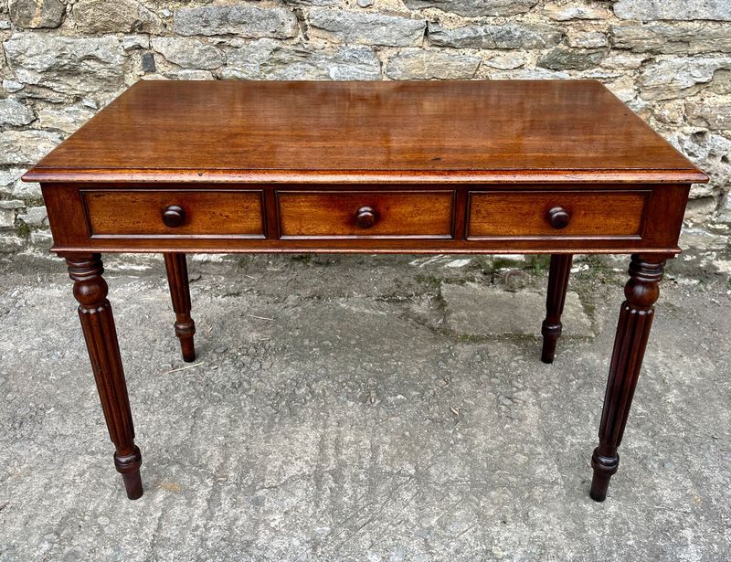Regency Mahogany Three Drawer Writing Table
