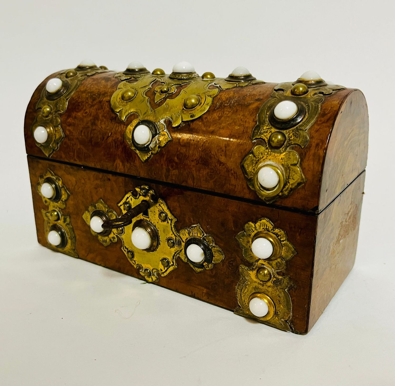 Victorian Burr Walnut Brass Mounted Box