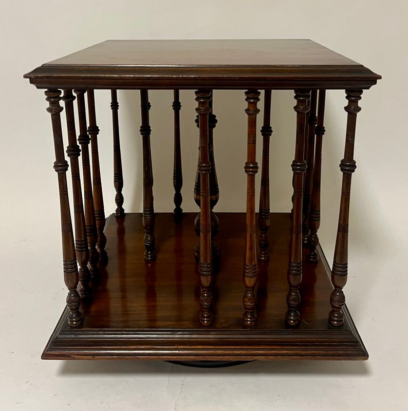 Antique Mahogany Tabletop Revolving Bookcase