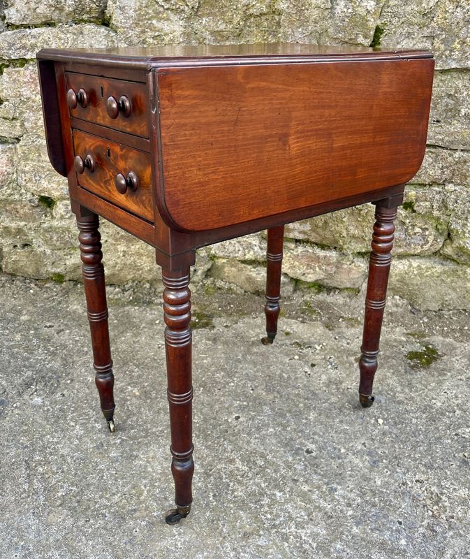 Regency Mahogany Drop Flap Work Table