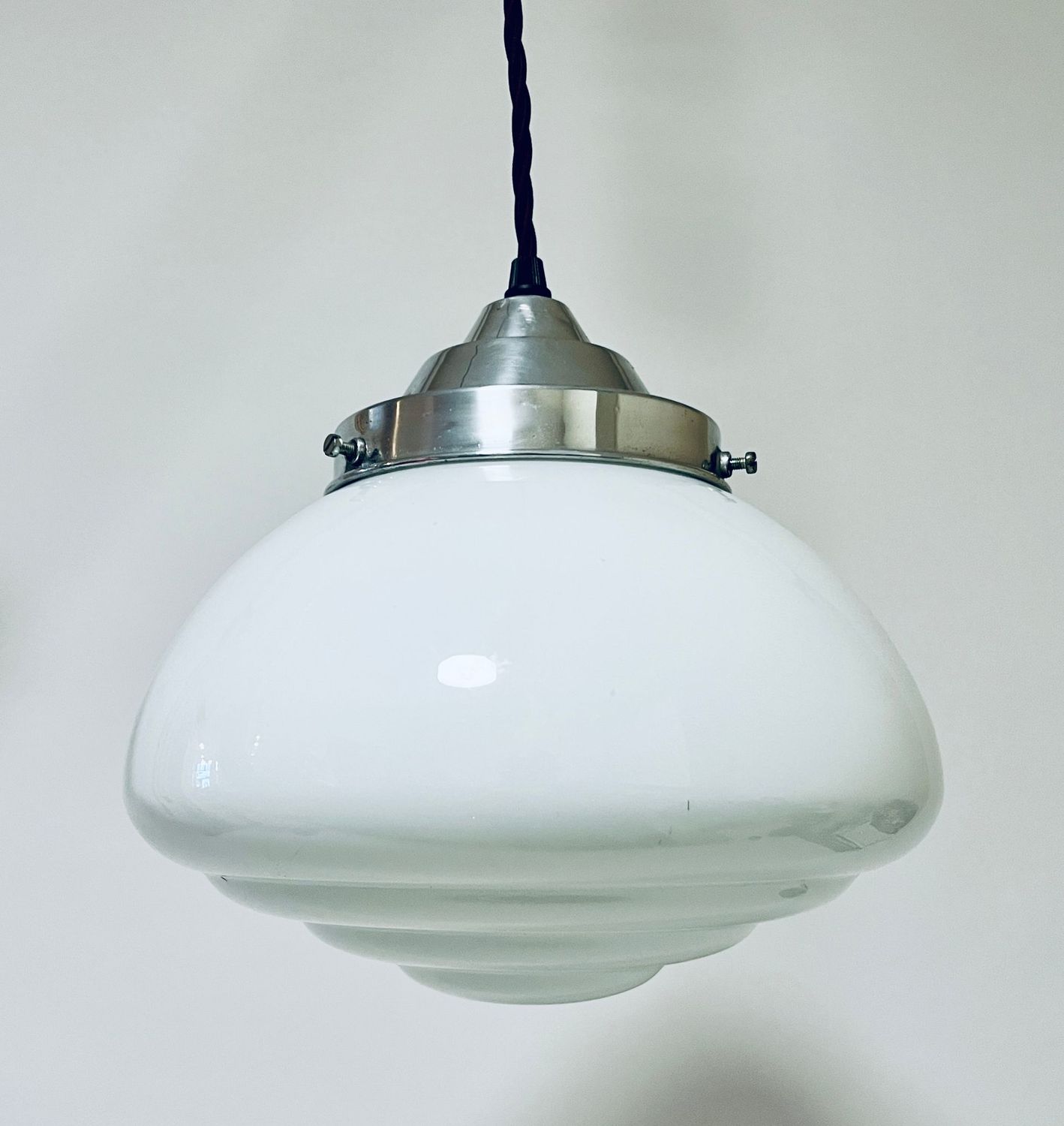 Antique Opaline Glass Pendant Light